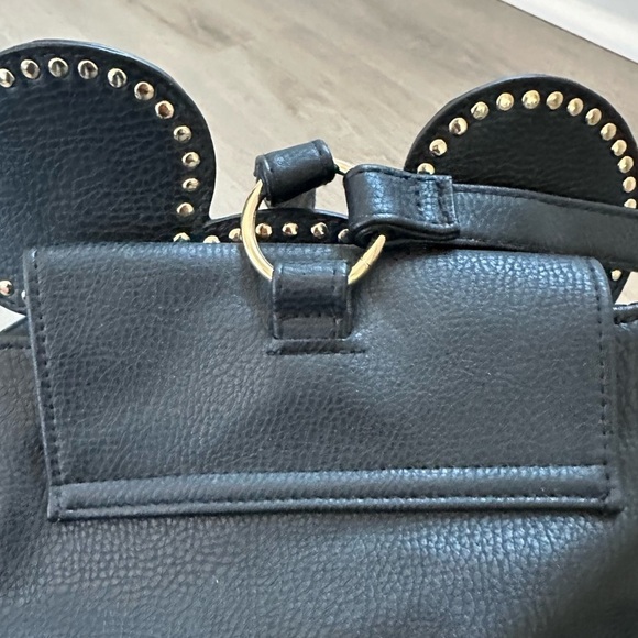 DISNEY 90th Anniversary DANIELE GOLD COLLECTION Blk pebbled leather bkpk main image 12